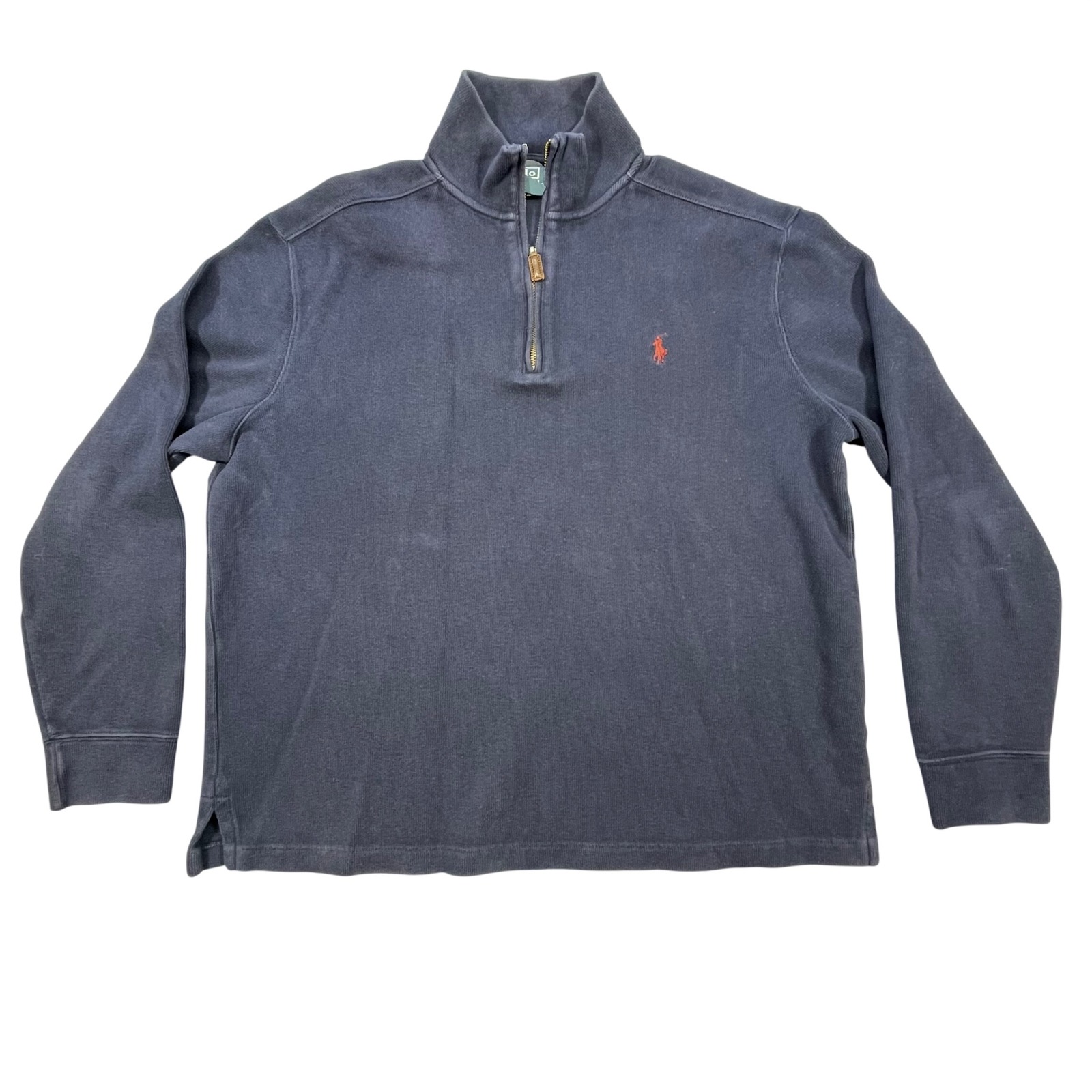 Polo Ralph Lauren Navy Blue Quarter Zip Pullover Sweater Mens Large